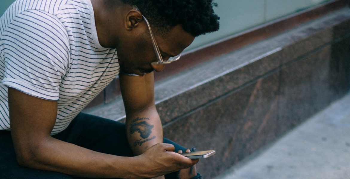 social audio apps man on phone